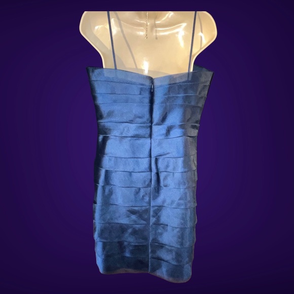 Sapphire blue dress, spaghetti straps, cropped jacket. Size 12 - Picture 5 of 17